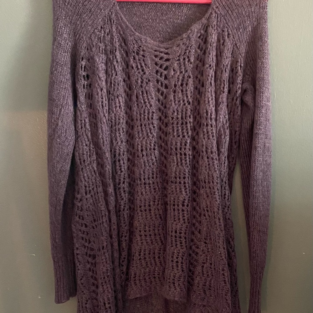 Elegant Purple Knit Sweater